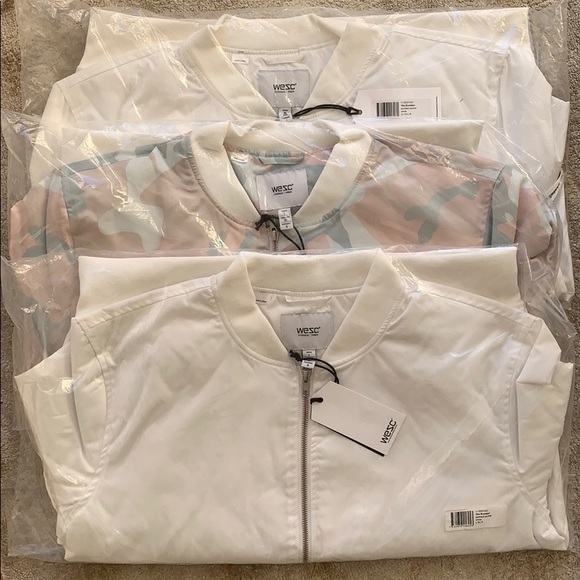 bomber jacket WESC. White L/XL ( Womens XL/XXL)  light camo L (XL) - Picture 8 of 8